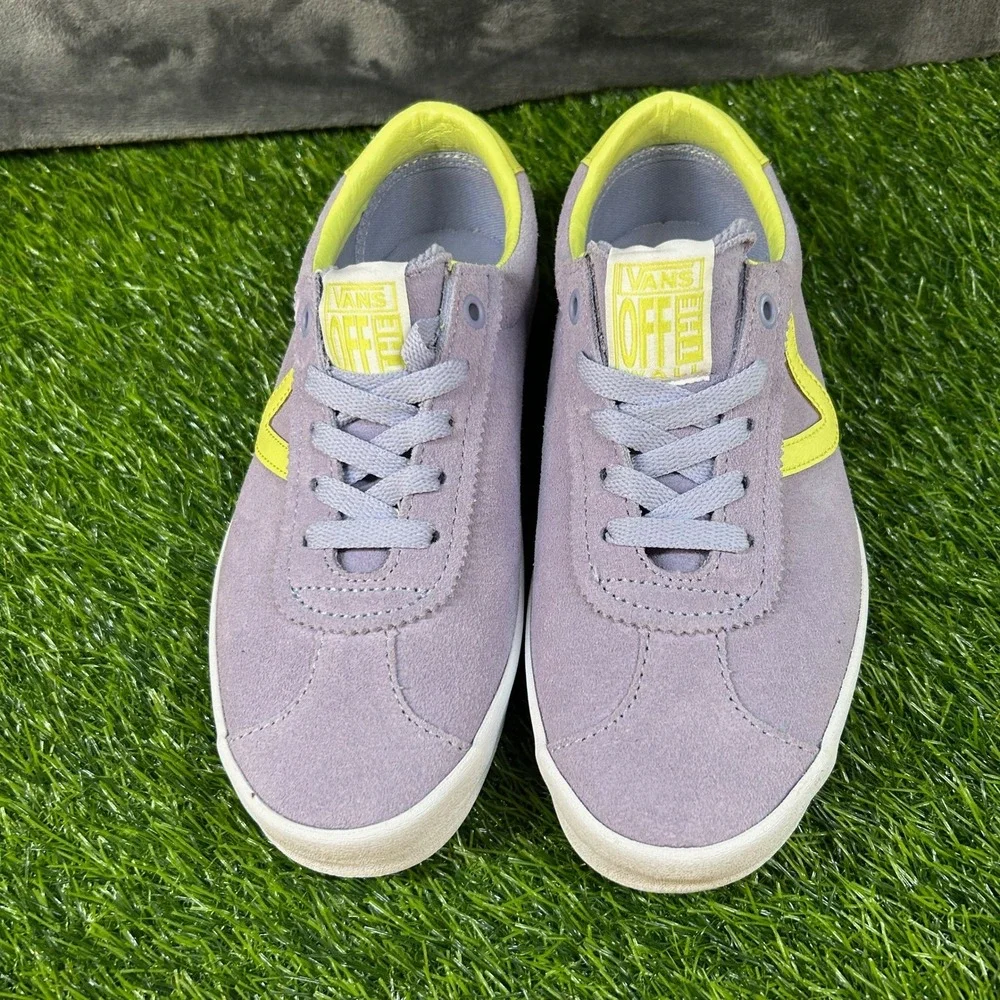 Vans Sport Low Sneakers Womens Size 7 Purple Green Suede Skate Shoes